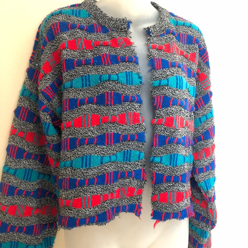 Vintage Jordache Throw back Striped Cardigan Retro